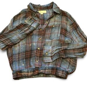 Vintage Havana Plaid Blouse